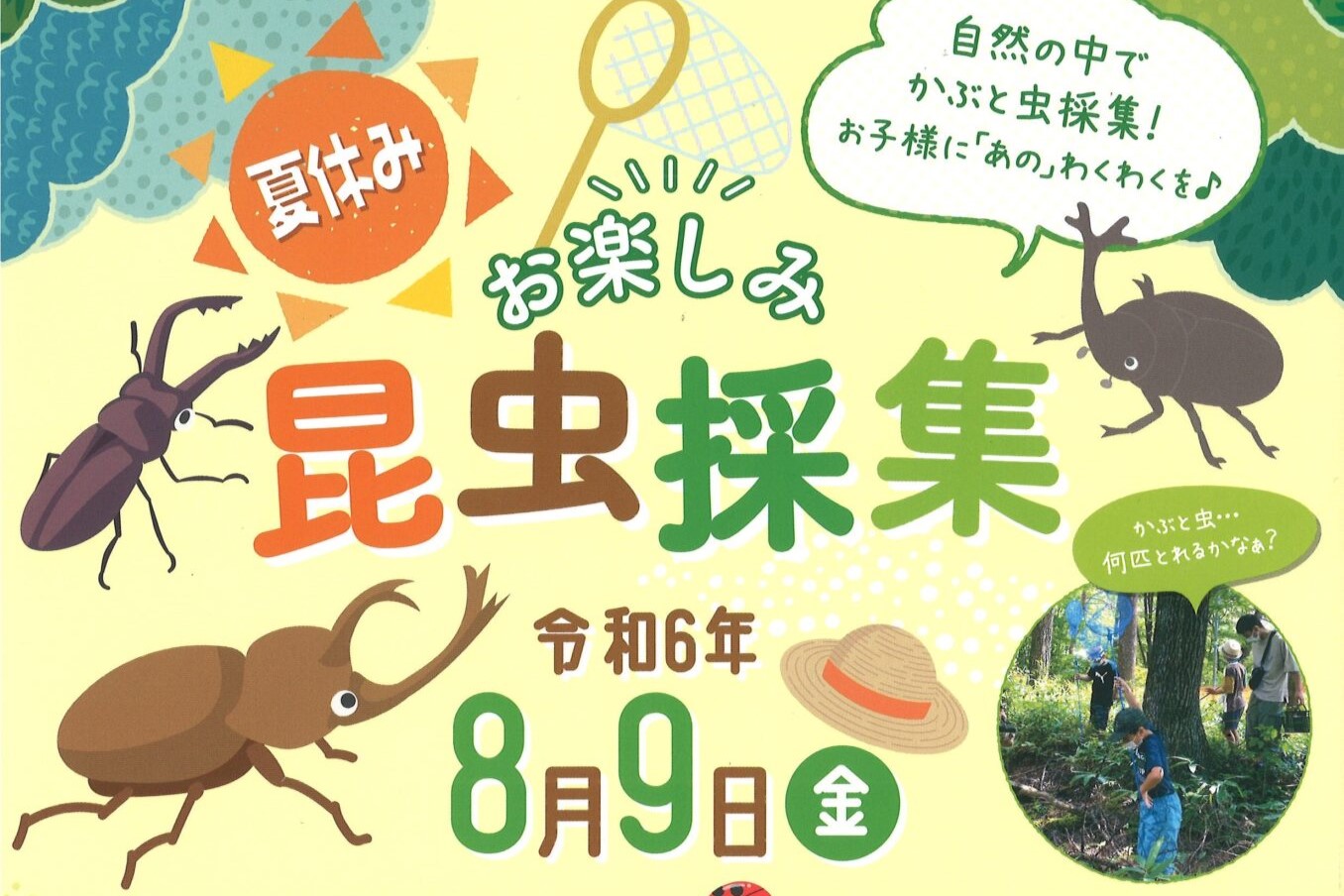 夏休み「お楽しみ昆虫採集」 2024年8月9日開催のお知らせ – 【公式