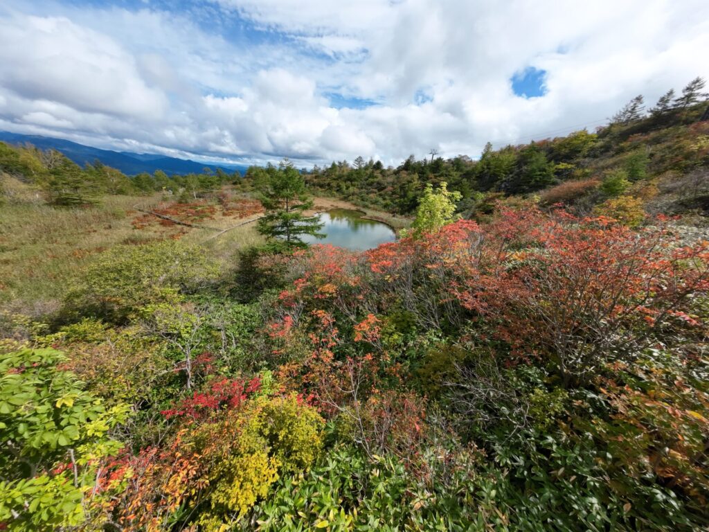 殺生河原武具脱の池周辺の紅葉