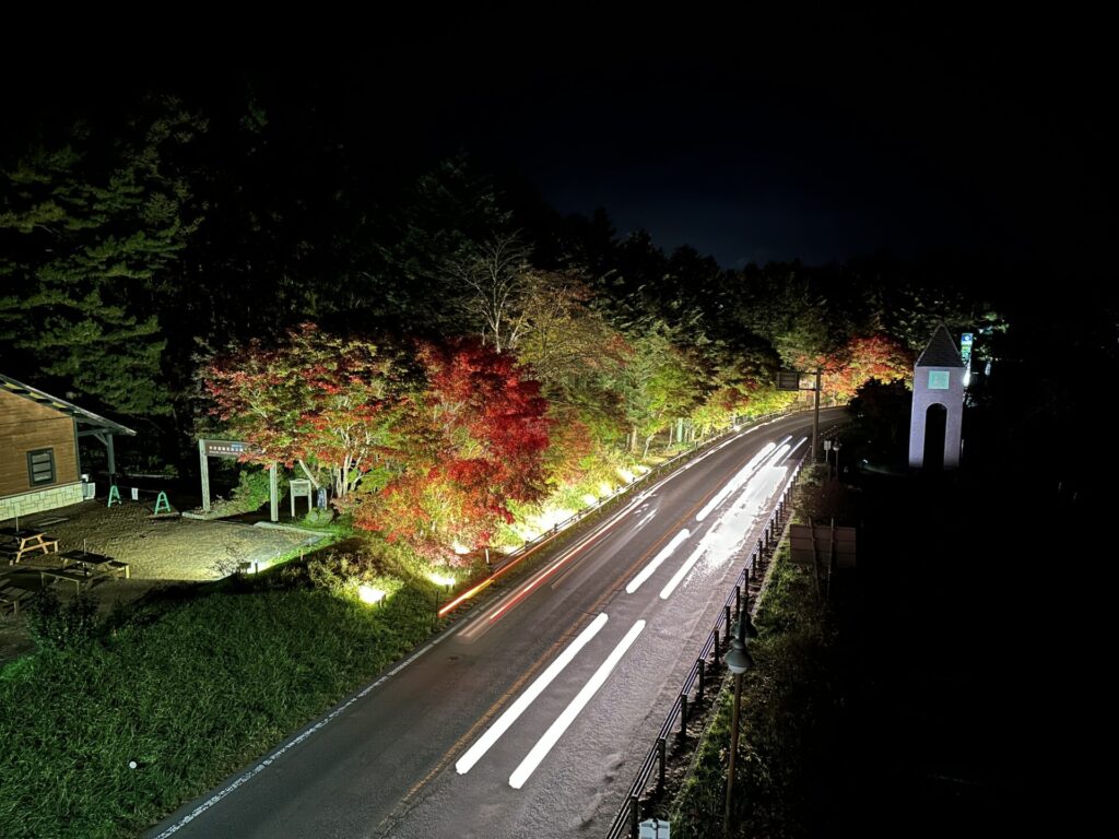 道の駅草津運動茶屋公園　紅葉ライトアップ