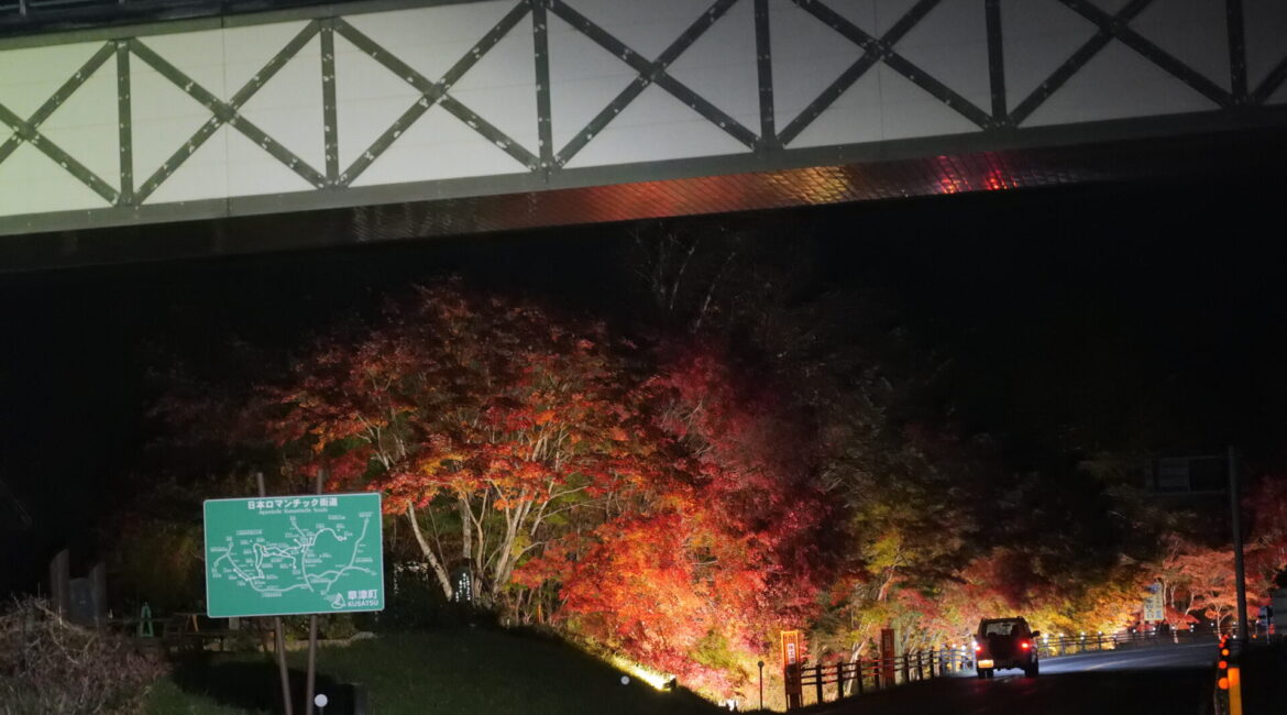 道の駅草津運動茶屋公園　紅葉ライトアップ