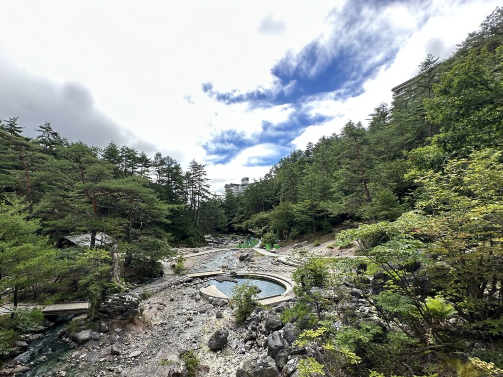 西の河原公園を見渡す夏の風景