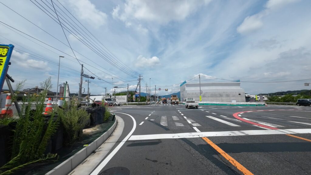 渋川伊香保ICから中村交差点へ向かう道路